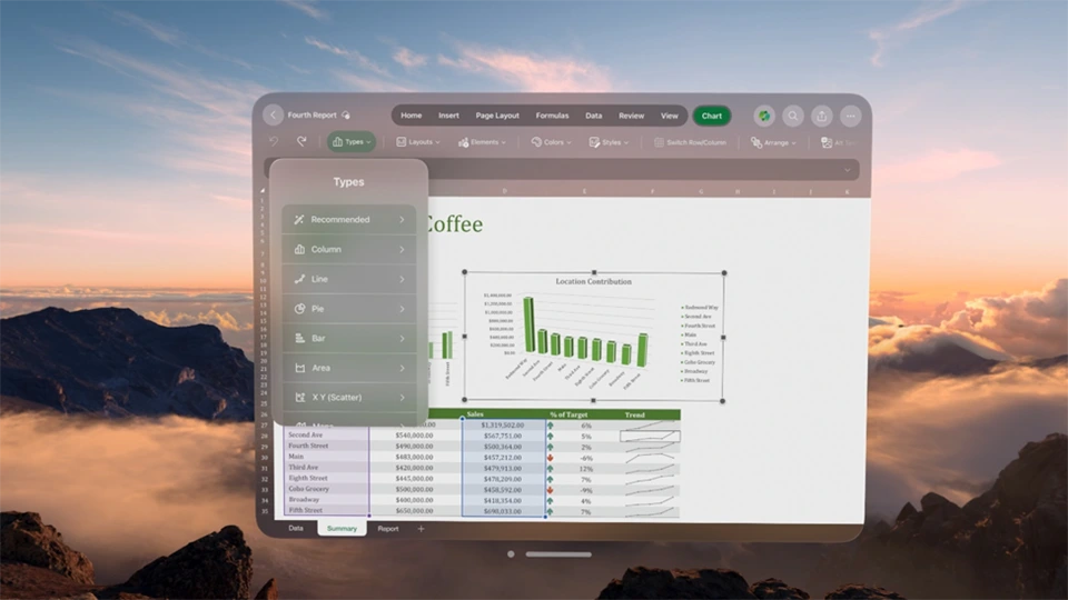 Microsoft ha adaptado Word, Excel, PowerPoint y Teams para el Apple Vision Pro